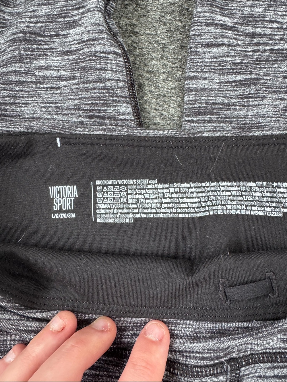 Victoria's Secret Sport Black and Gray Marled Capris